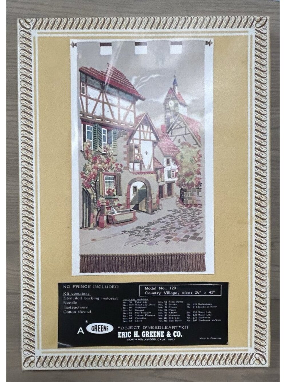 Eric H. Greene Country Village 120 Vintage Needlepoint Kit Tapestry 26" x 42"